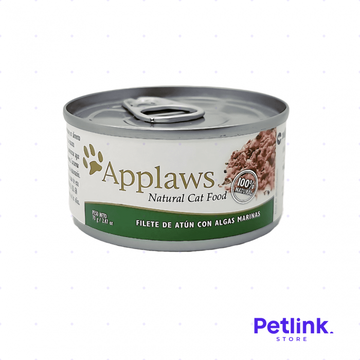 APPLAWS ALIMENTO HUMEDO PARA GATO RECETA FILETE DE ATUN CON ALGAS MARINAS LATA 70 GRAMOS