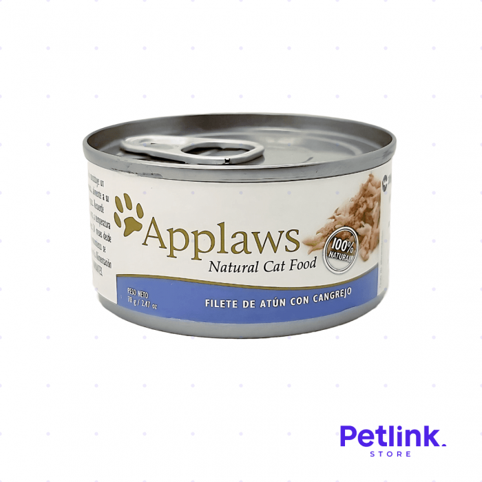 APPLAWS ALIMENTO HUMEDO PARA GATO RECETA FILETE DE ATUN CON CANGREJO LATA 70 GRAMOS