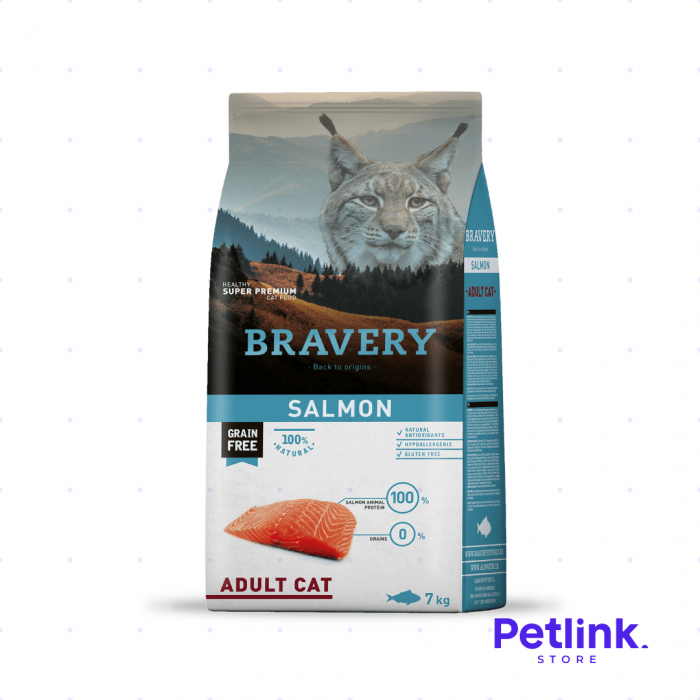 BRAVERY ALIMENTO SECO GATO ADULTO RECETA SALMON BOLSA 7 KILOS