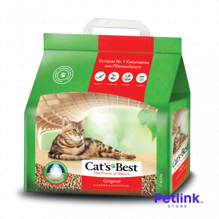 CATS BEST ORIGINAL ARENA PARA GATO CON ABSORCION DE OLOR Y HUMEDAD BOLSA 4.30 KILOS