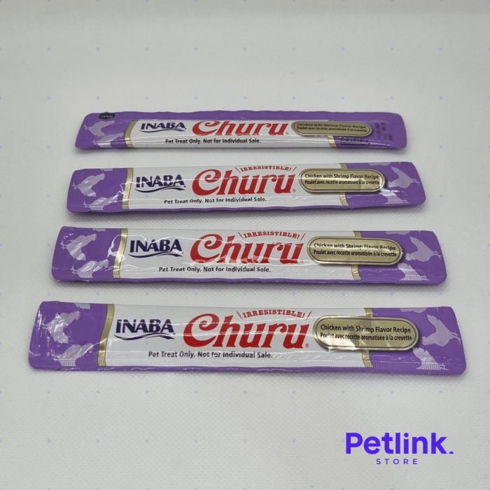 CHURU SNACK HUMEDO PARA GATOS SABOR POLLO CON CAMARON