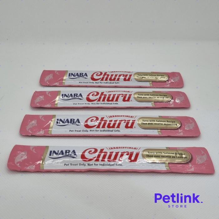 CHURU SNACK HUMEDO PARA GATOS SABOR ATUN CON SALMON