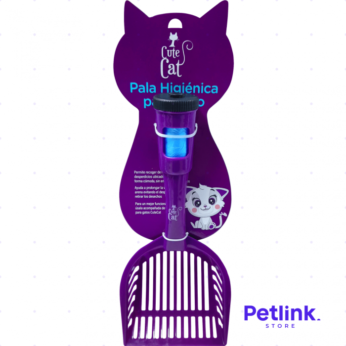 CUTE CAT PALA HIGIENICA PARA ARENA COLOR MORADO PARA GATO