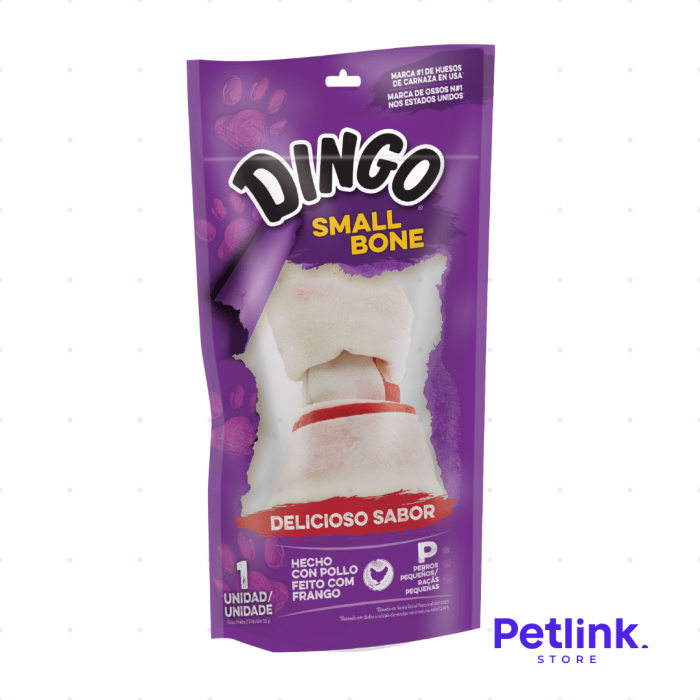 DINGO SNACK CARNAZA SMALL BONE PARA PERROS SABOR POLLO PAQUETE 1 UNIDAD