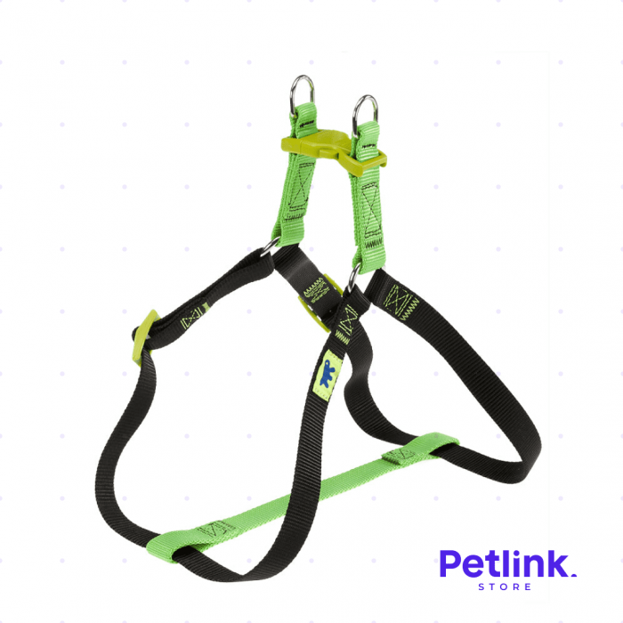 FERPLAST ARNES DE NYLON PARA PERRO RAZA PEQUEÑA MODELO EASY COLOURS COLOR VERDE CON NEGRO