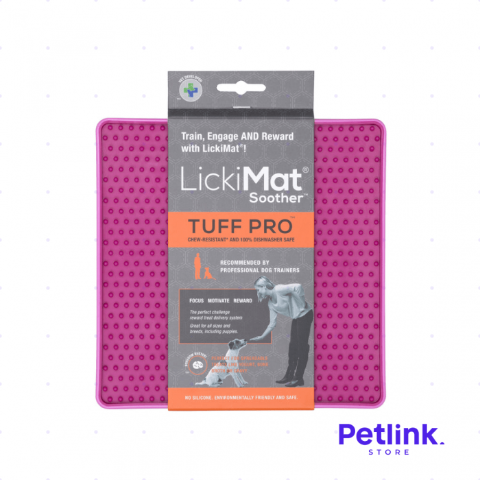 LICKIMAT PLATO ALIMENTADOR LENTO PARA PERROS MODELO SOOTHER TUFF PRO COLOR ROSADO