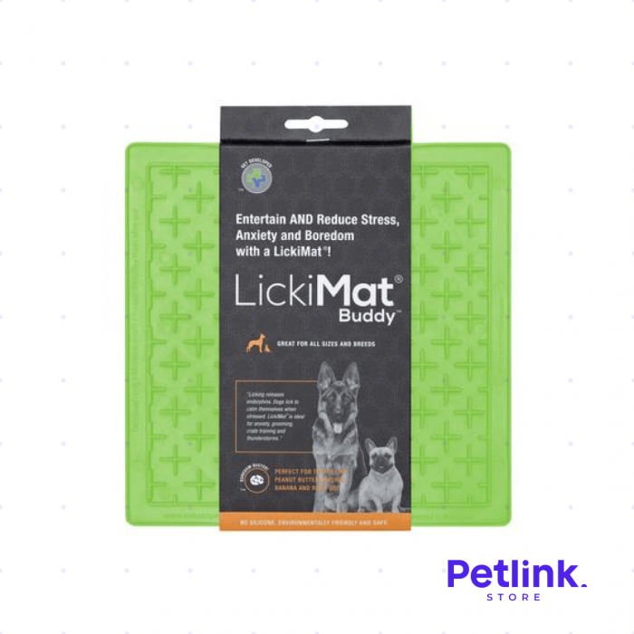 LICKIMAT PLATO ALIMENTADOR LENTO PARA PERROS MODELO BUDDY COLOR VERDE