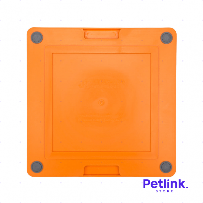 LICKIMAT PLATO ALIMENTADOR LENTO PARA PERROS MODELO SOOTHER TUFF SERIES COLOR NARANJA CON GRIS