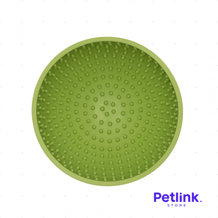 LICKIMAT PLATO ALIMENTADOR LENTO PARA PERROS MODELO WOBBLE DISEÑO REDONDO COLOR VERDE