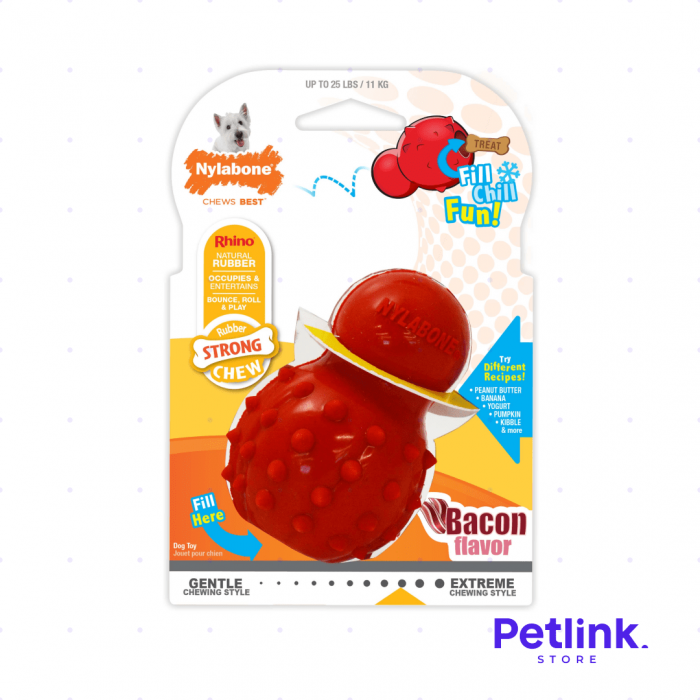 NYLABONE STRONG JUGUETE MASTICACION INTENSA FORMA DE CONO RELLENABLE PARA PERRO PEQUEÑO COLOR ROJO