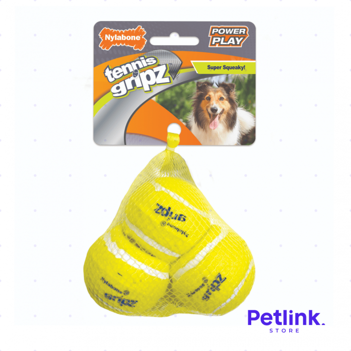 NYLABONE JUGUETE MODELO PELOTA DE TENIS PARA PERRO MEDIANO 3 UNIDADES