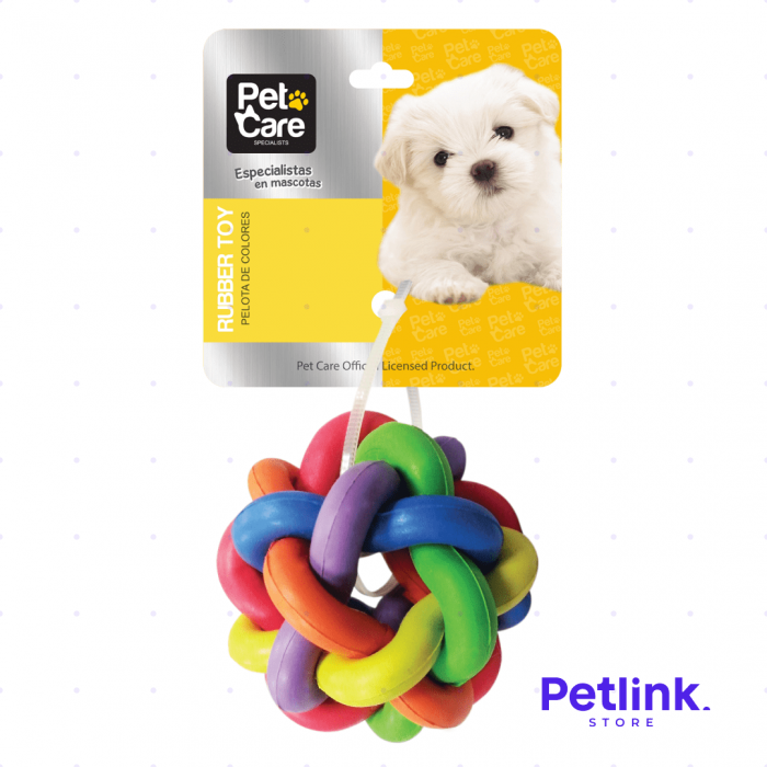 PETCARE JUGUETE PELOTA DE COLORES DE GOMA PEQUEÑA PARA PERROS