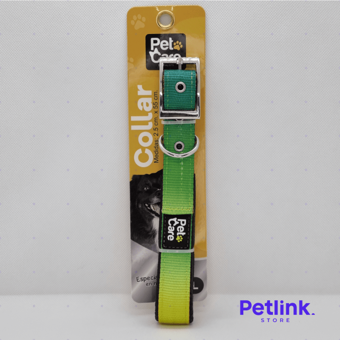 PETCARE COLLAR DE NYLON PARA PERRO RAZA GRANDE MODELO MULTICOLOR MEDIDAS 2.50CM X 55CM