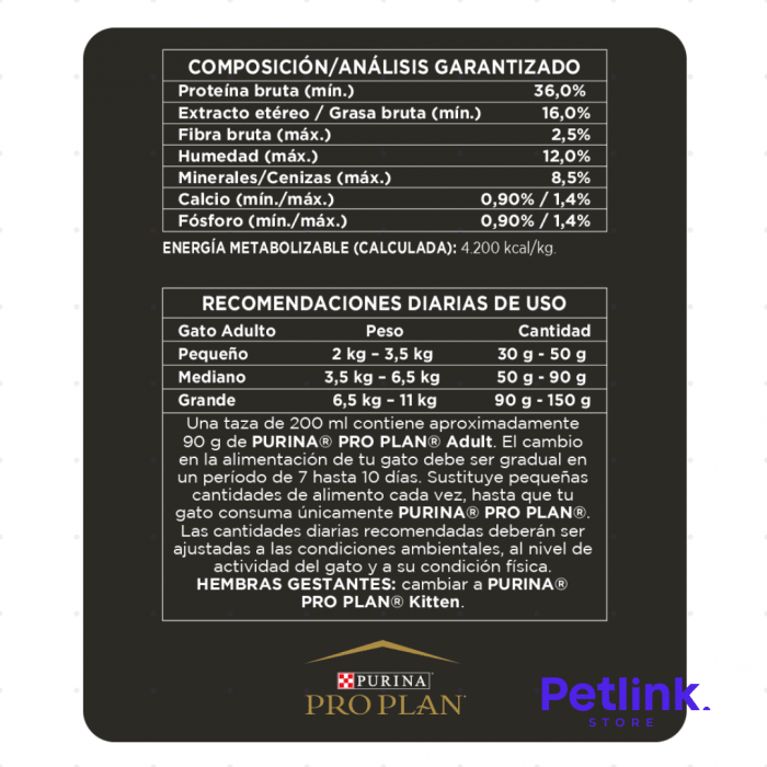 PROPLAN ALIMENTO SECO GATO ADULTO RECETA POLLO BOLSA 3 KILOS